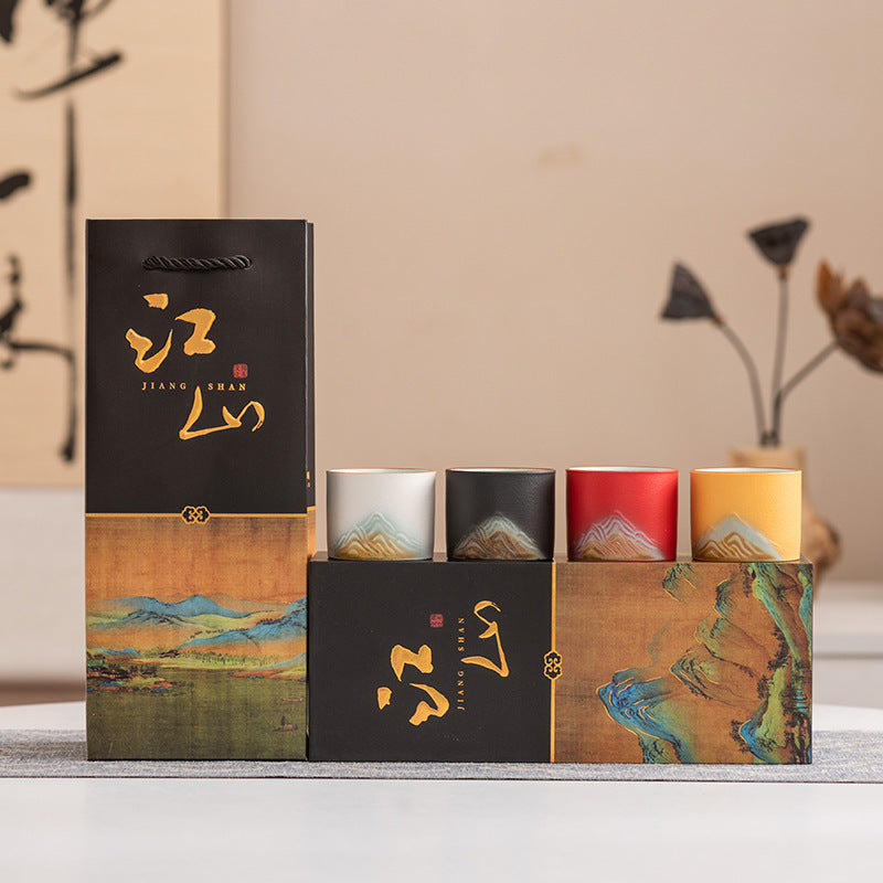 Jiang Shan Luxury Ceramic Tea Cup Set