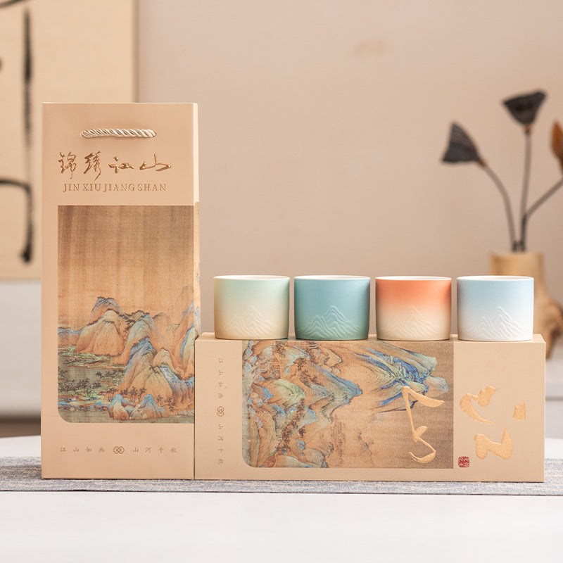 Jiang Shan Luxury Ceramic Tea Cup Set
